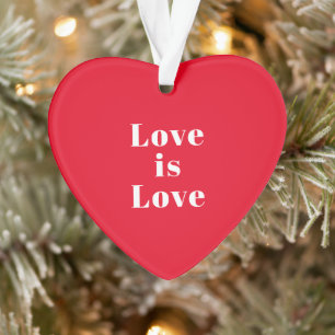 Ornamento "Amor é Amor", Natal branco vermelho