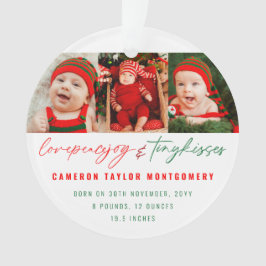 Ornamento Amor Joy da Paz e Beijos Pequenos Natal do Bebê