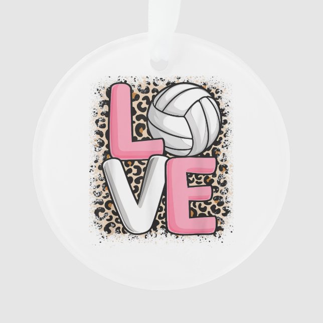 Ornamento Amor Leopardo-do-voleibol Mulheres Imprimidas Voll (Frente)