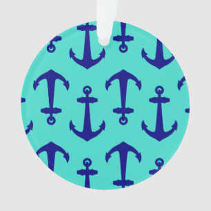 Ornamento Âncora Marinho Azul Em Decoração Costeira Turqu
