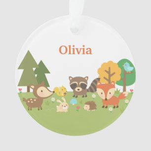 Ornamento Animais Fofos da Floresta para Crianças Personaliz