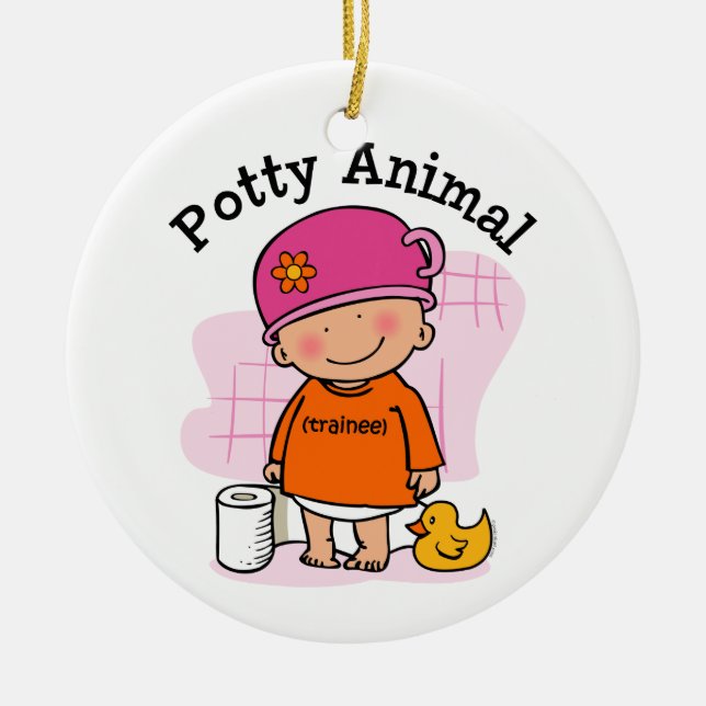 Ornamento animal da menina do Potty (Frente)