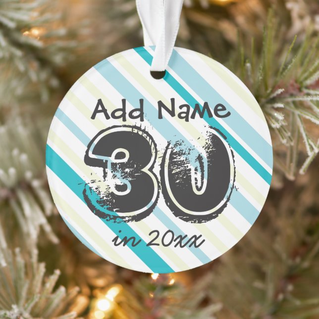 Ornamento aniversário de 30 anos Personalizado Ornament (Árvore)