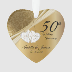 Ornamento Aniversário de 50 anos de Casamento 💕 Design de L