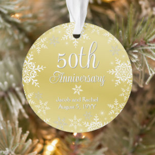 Ornamento Aniversário de 50 anos Flocos de Neve Casamento Do