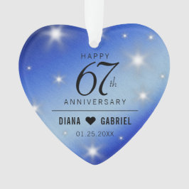 Ornamento Aniversário de Casamento da 67ª Estrela Sapphire