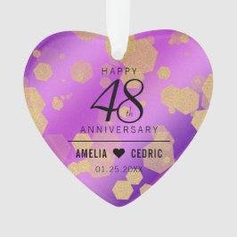 Ornamento Aniversário de Casamento de Ametist 48º Elegante