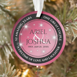 Ornamento Aniversário de Casamento de Ruby da Elegante 52ª E