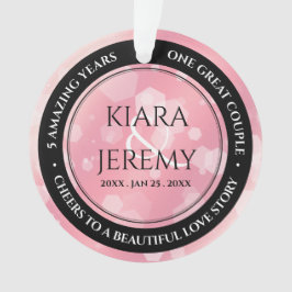 Ornamento Aniversário de Casamento do 5 Quartz do Elegante