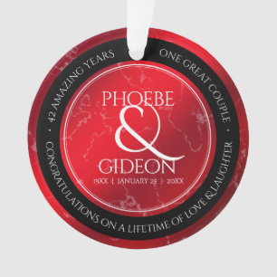 Ornamento Aniversário de Casamento do Elegante 42º Jasper