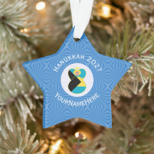 Ornamento Anjo da Bandeira das Bahamas Hanukkah Loira