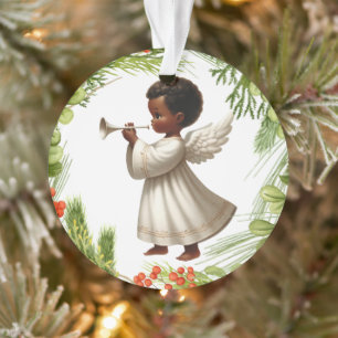 Ornamento Anjo de Natal Afro-Americano
