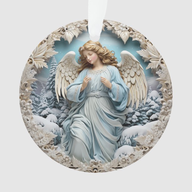 Ornamento Anjo de Natal Azul 3d (Frente)