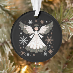 Ornamento Anjo de Natal Brilho Cristão Xmas Religioso