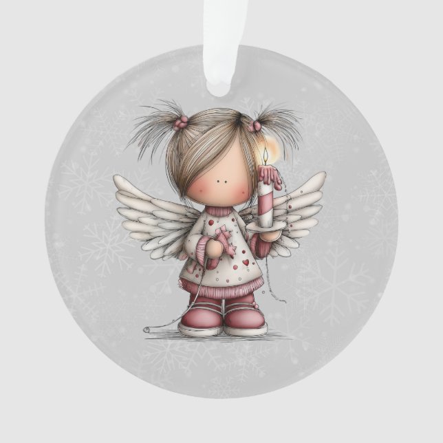 Ornamento Anjo de Natal Caprichoso (Frente)
