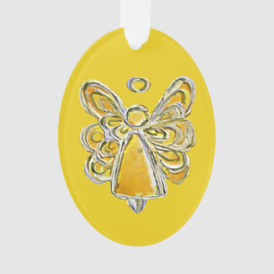 Ornamento Anjo de Natal do Anjo Amarelo