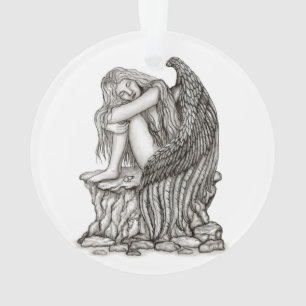 Ornamento Anjo dormindo na pedra