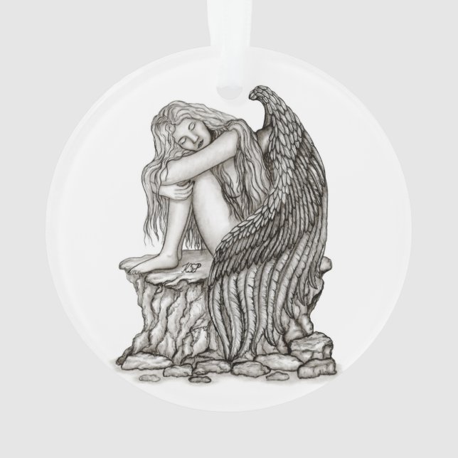 Ornamento Anjo dormindo na pedra (Verso)