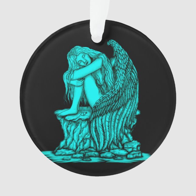 Ornamento Anjo dormindo na pedra (Frente)