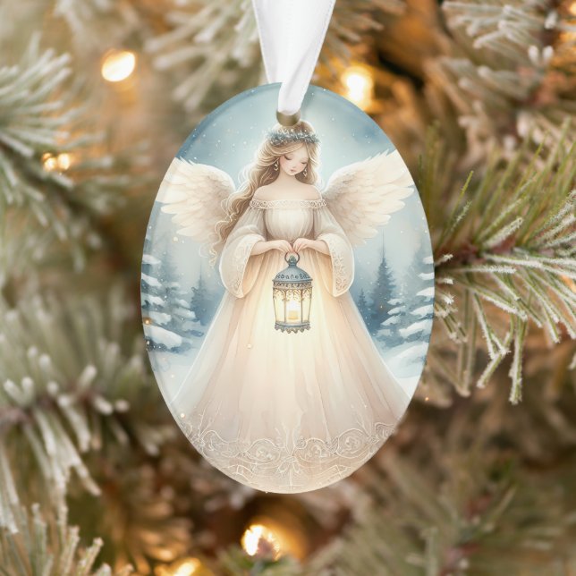 Ornamento Anjo Lanterna Celestial de Inverno da Esperança (Árvore)