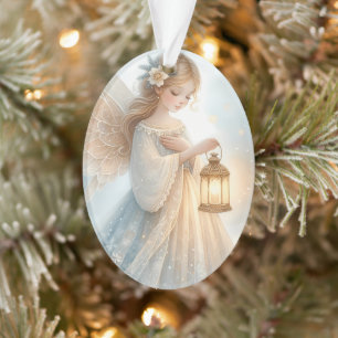 Ornamento Anjo Lanterna Celestial de Inverno de Conforto