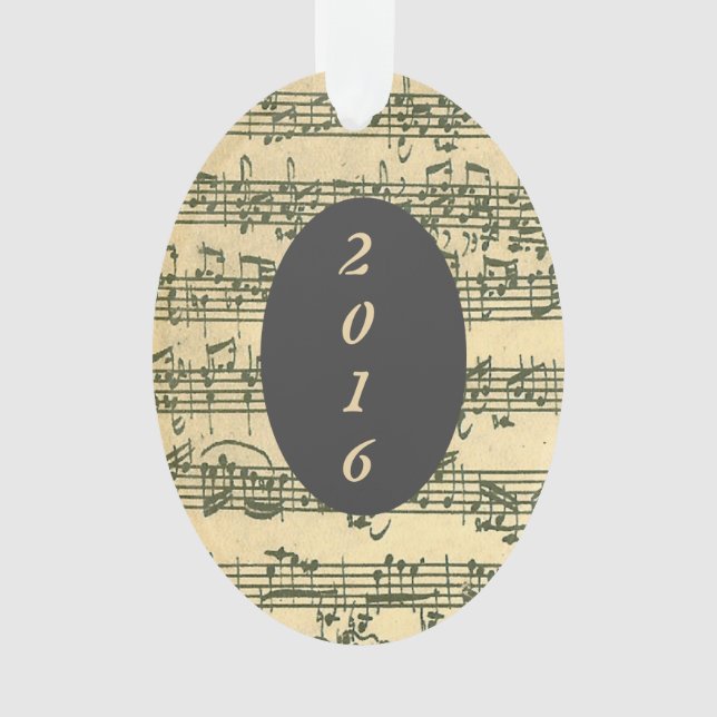 Ornamento Ano antigo do costume do manuscrito de Bach da (Frente)