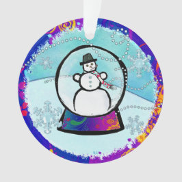 Ornamento Ano de Arte Foliar do Globo de Neve do Frost