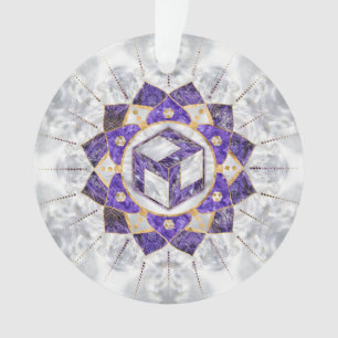 Ornamento Antahkarana em Lotus Mandala- Ametist e Pearl