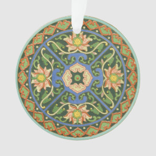 Ornamento Antigo Padrão Chinês de Cloisonné: Jade Verde