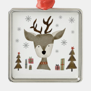 Ornamento Antique Reindeer Aquarela