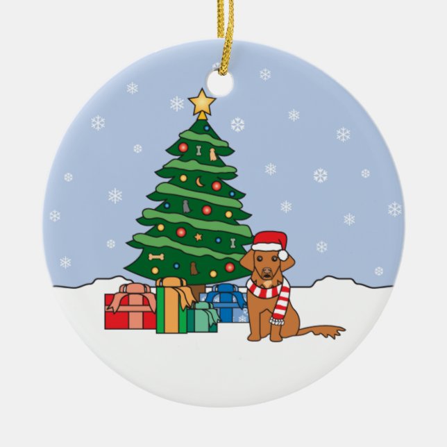 Ornamento anunciando do Retriever do pato de Nova (Frente)