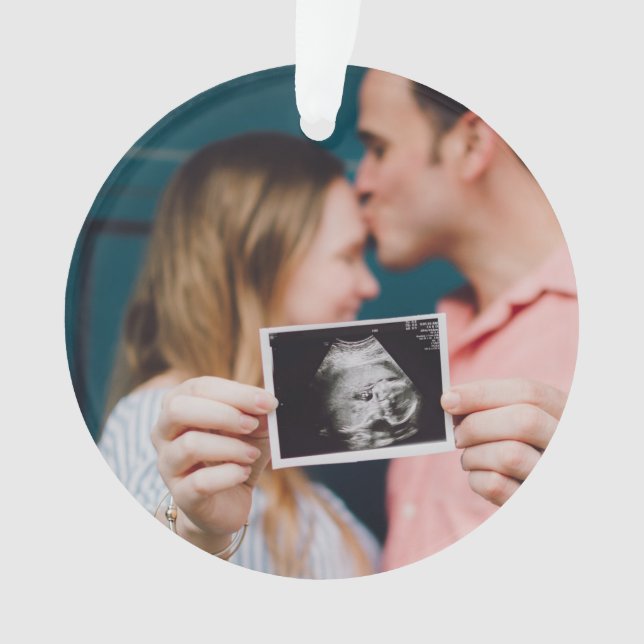 Ornamento Anúncio de gravidez Natal personalizado (Frente)