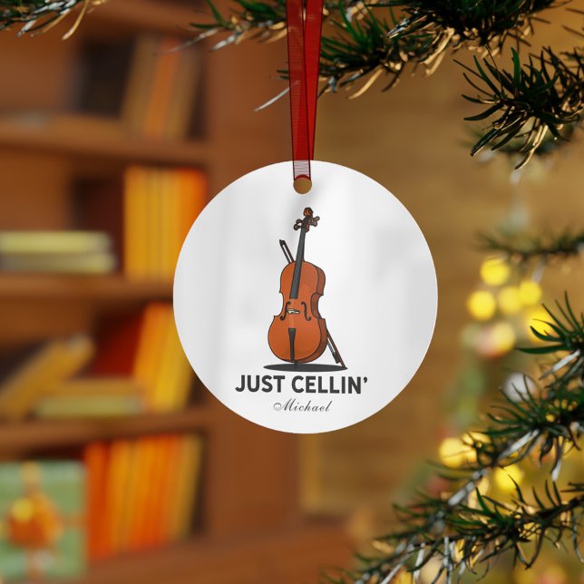 Ornamento Apenas Cellin Cellist Performance Music Personaliz (Criador carregado)