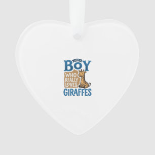Ornamento Apenas um menino que ama girafas Camisa vintage de