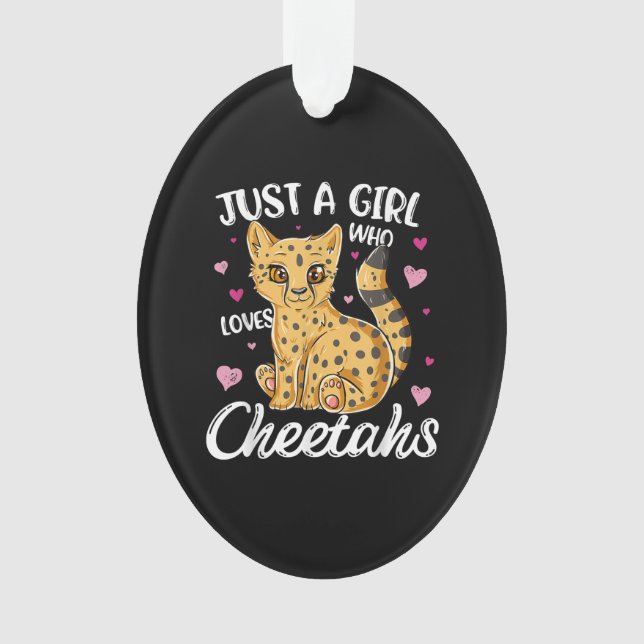 Ornamento Apenas Uma Menina Que Ama Chita | Heart Cheetah (Frente)