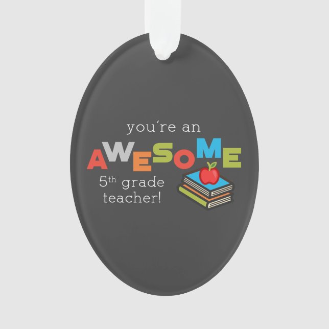 Ornamento Apreciação do Dia de Professores do 5º ano (Frente)