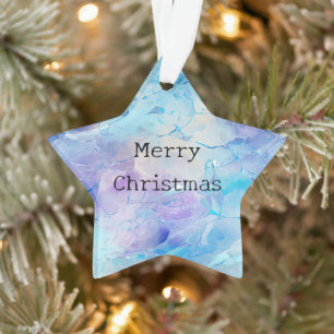 Ornamento Aqua Azul Púrpura Gelo Natal