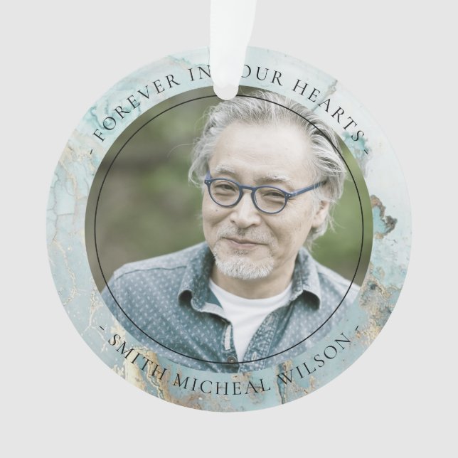 ORNAMENTO AQUA DUSKY BLUE AGATE SYMPATHY FOTO MEMORIAL (Frente)