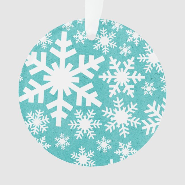 Ornamento Aqua Snowflake - Padrão Acrílico (Frente)