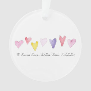 Ornamento Aquarela Doces Corações Personalizados