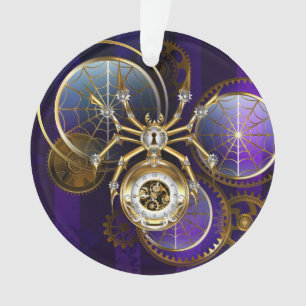 Ornamento Aranha Steampunk no fundo roxo
