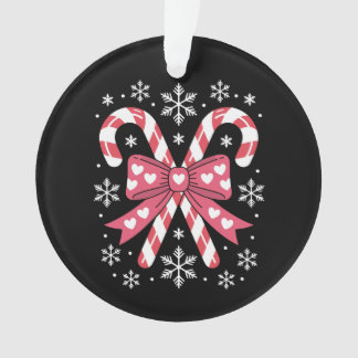 Ornamento Arco de Coração de Floco de Neve de Natal Doce Can