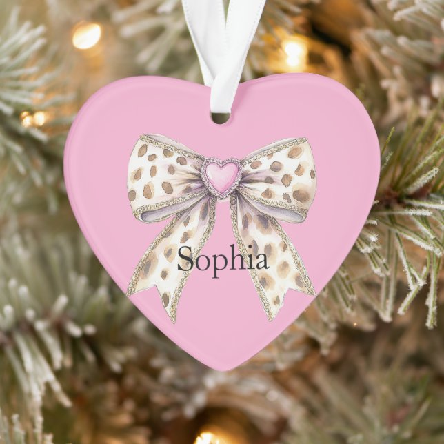 Ornamento Arco de Natal da Menina Leopardo Rosa (Árvore)