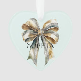 Ornamento Arco Dourado Verde Russo de Natal Personalizado