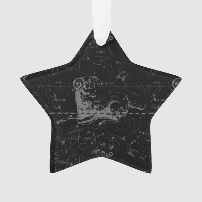 Ornamento Aries Constulation Map Engrave por Hevelius (Frente)