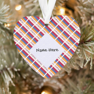 Ornamento Armênia - Bandeira armênia - Personalização negra