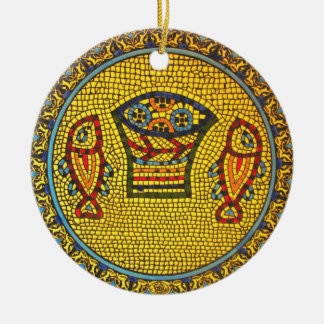 Ornamento Armênio de Peixes e Vinhos Cerâmicos
