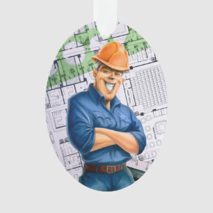 Ornamento Arquiteto/Contratante/Trabalhador de Construção...
