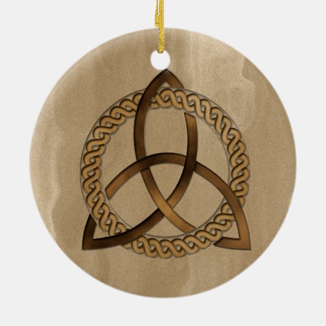 Ornamento Arredondado Celtic Triquetra Trinity (Traseira)
