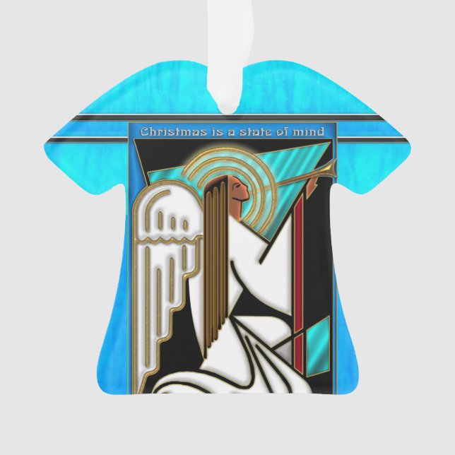 Ornamento Art Deco Christmas Angel Personalizado (Frente)